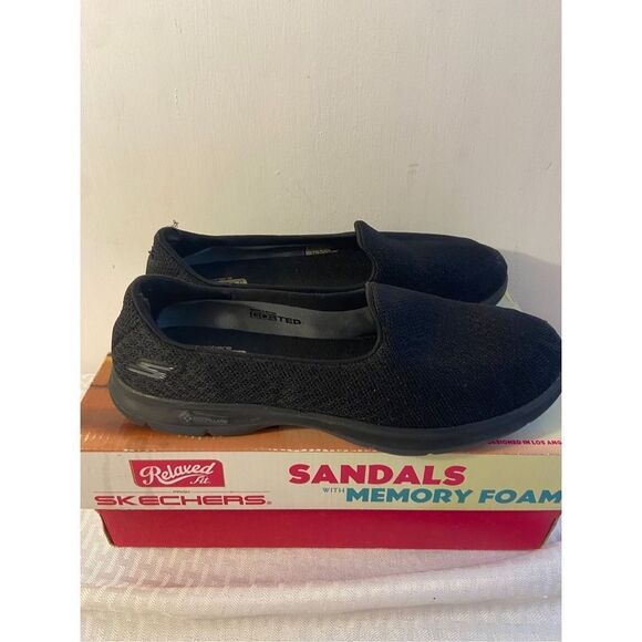 Skechers #14311 goga mat pillars mesh Black loafers size 8.5 - Picture 1 of 5